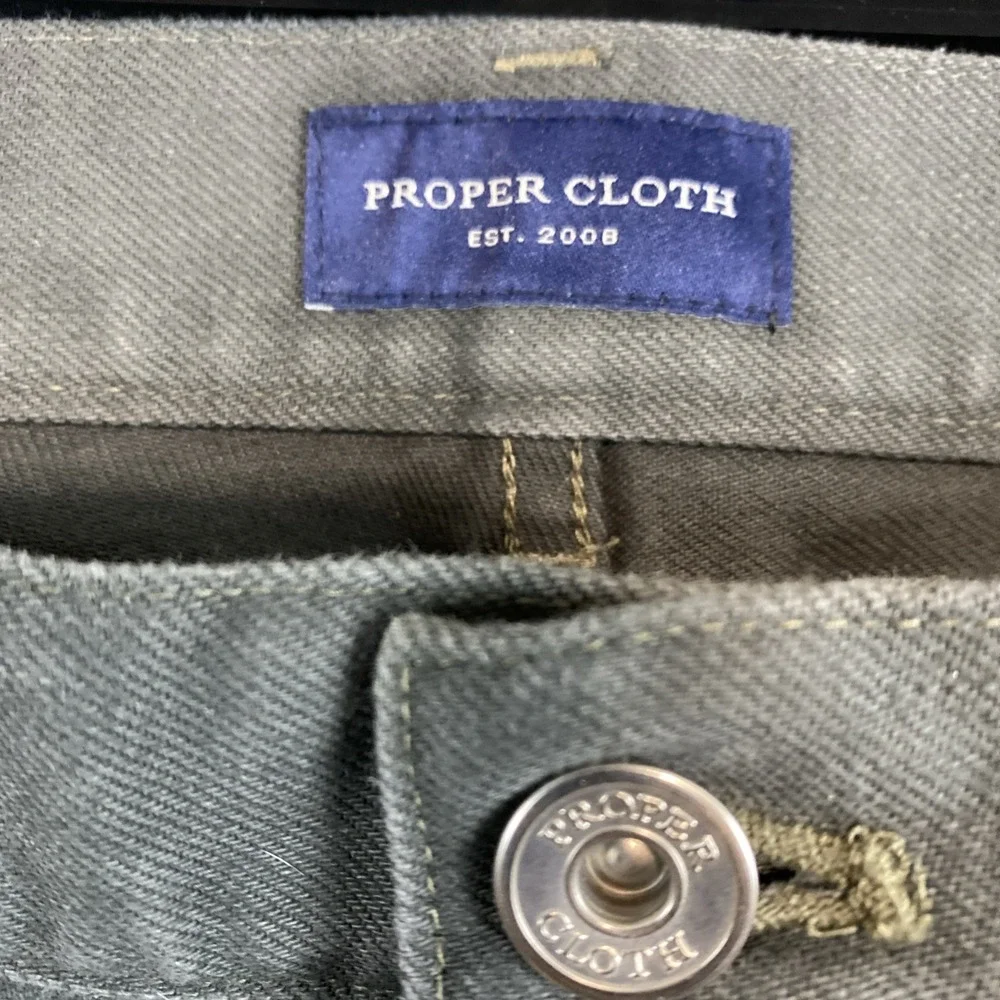 Proper Cloth Aino Charcoal Stretch Mens Custom 5 Pocket Gray Jeans 31x32 Slub